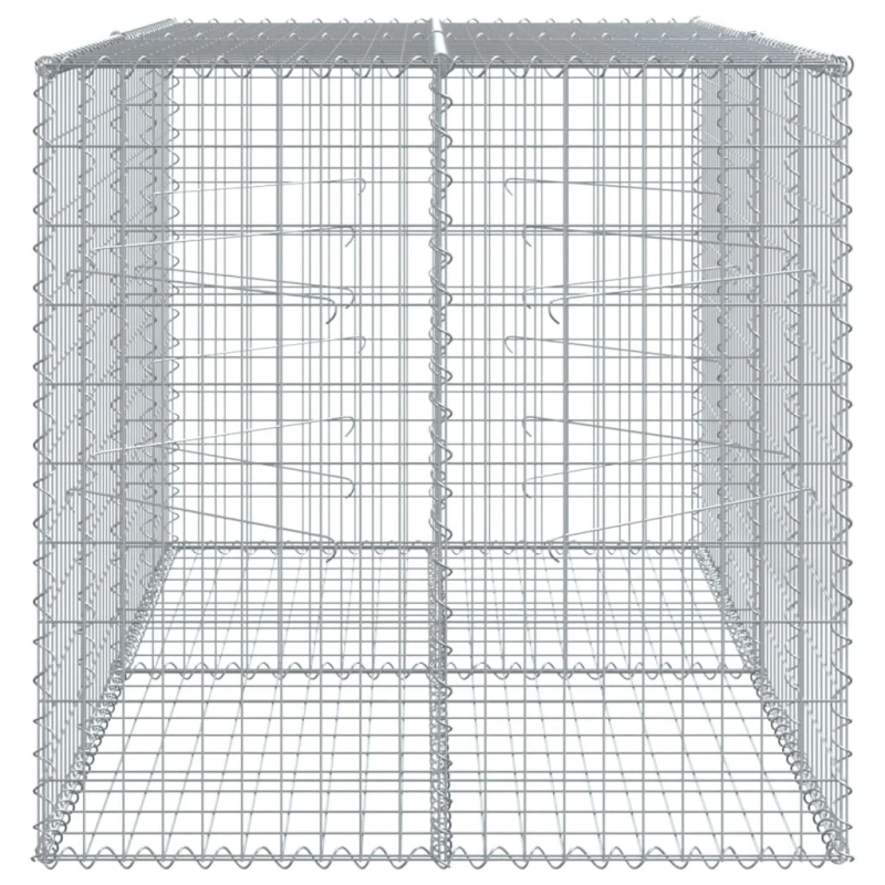 vidaXL gabiona grozs ar vāku, 200x100x100 cm, cinkota dzelzs