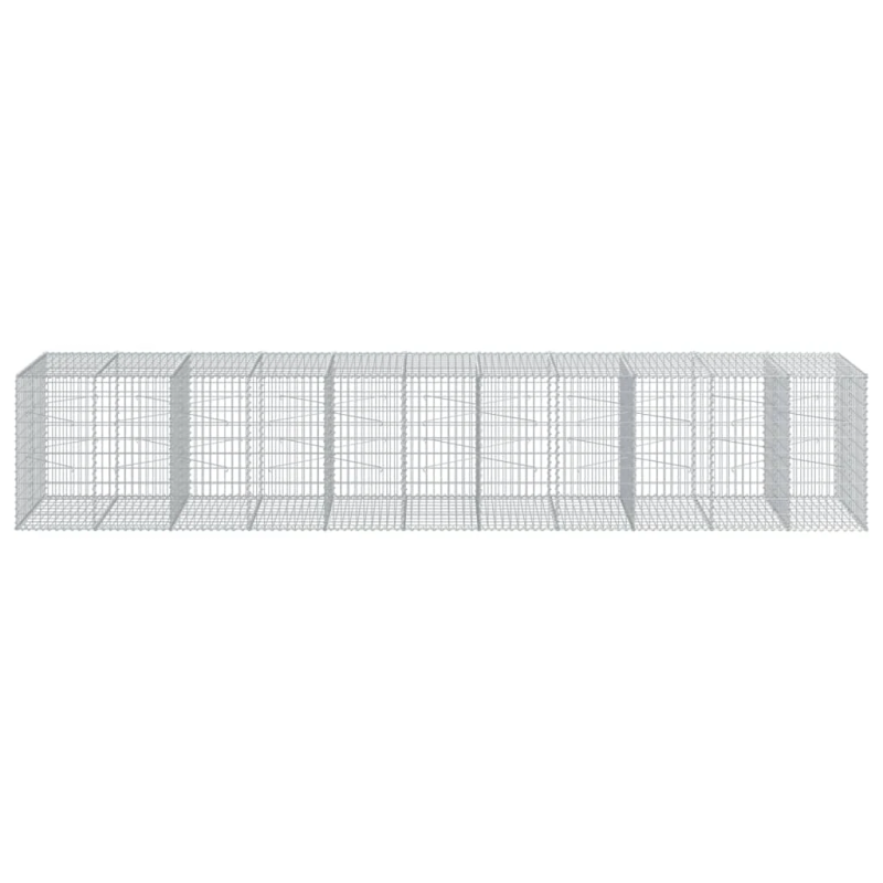 vidaXL gabiona grozs ar vāku, 550x100x100 cm, cinkota dzelzs