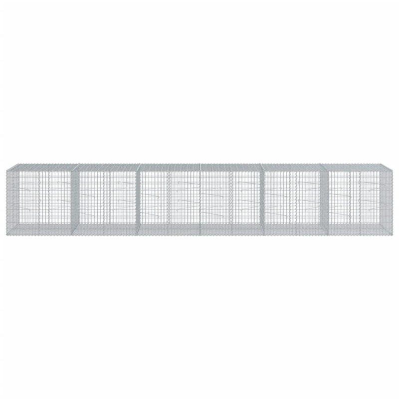 vidaXL gabiona grozs ar vāku, 600x100x100 cm, cinkota dzelzs