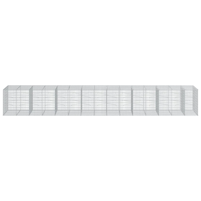 vidaXL gabiona grozs ar vāku, 750x100x100 cm, cinkota dzelzs