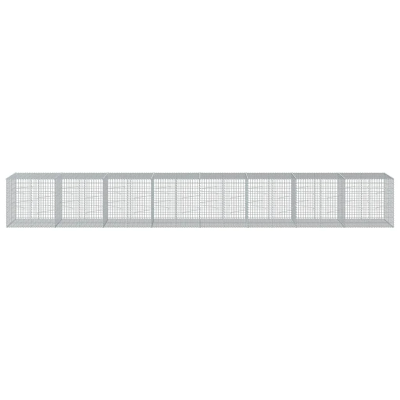 vidaXL gabiona grozs ar vāku, 800x100x100 cm, cinkota dzelzs