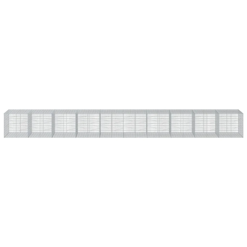 vidaXL gabiona grozs ar vāku, 1000x100x100 cm, cinkota dzelzs