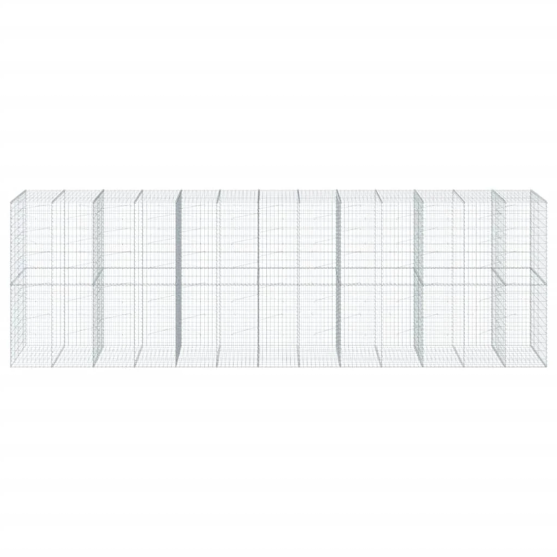 vidaXL gabiona grozs ar vāku, 650x100x200 cm, cinkota dzelzs