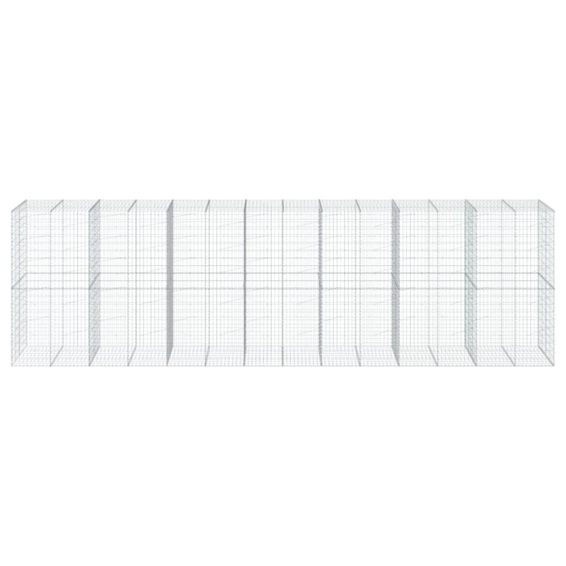 vidaXL gabiona grozs ar vāku, 700x100x200 cm, cinkota dzelzs