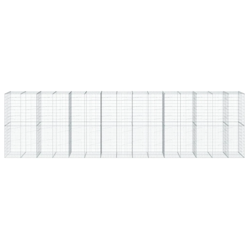 vidaXL gabiona grozs ar vāku, 750x100x200 cm, cinkota dzelzs