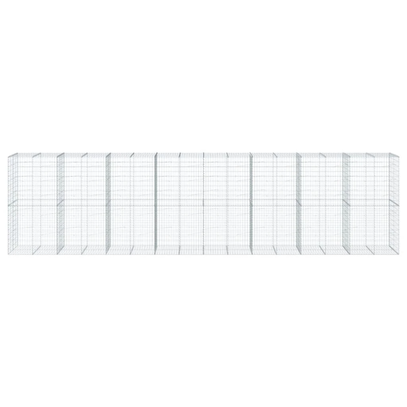 vidaXL gabiona grozs ar vāku, 800x100x200 cm, cinkota dzelzs