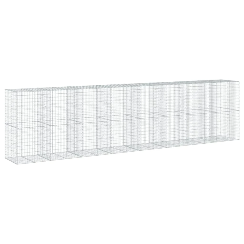 vidaXL gabiona grozs ar vāku, 800x100x200 cm, cinkota dzelzs