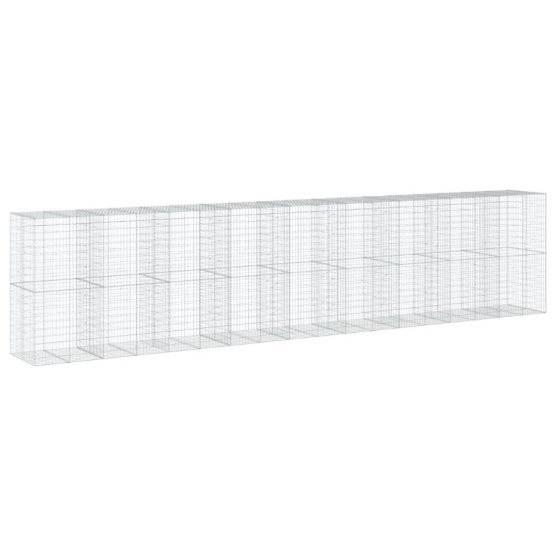 vidaXL gabiona grozs ar vāku, 900x100x200 cm, cinkota dzelzs