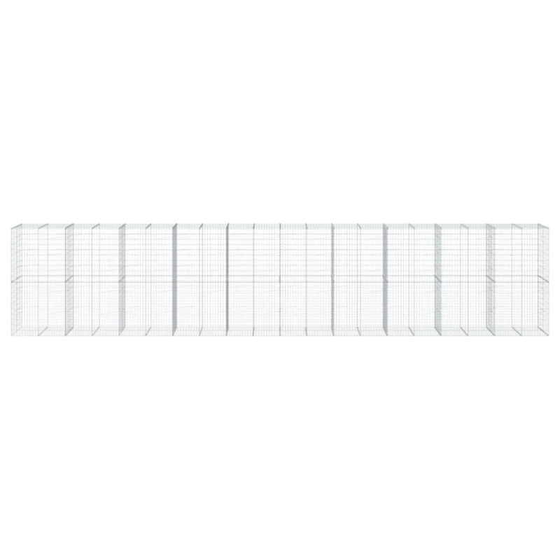 vidaXL gabiona grozs ar vāku, 1000x100x200 cm, cinkota dzelzs