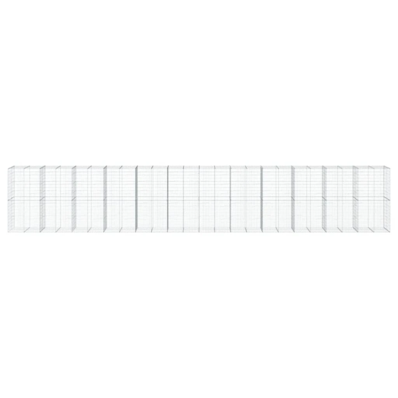 vidaXL gabiona grozs ar vāku, 1200x100x200 cm, cinkota dzelzs