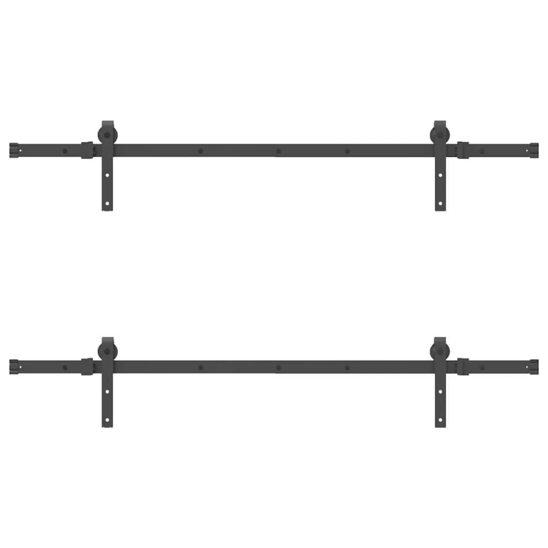 vidaXL bīdāmo durvju sistēma, 152,5 cm, melns tērauds