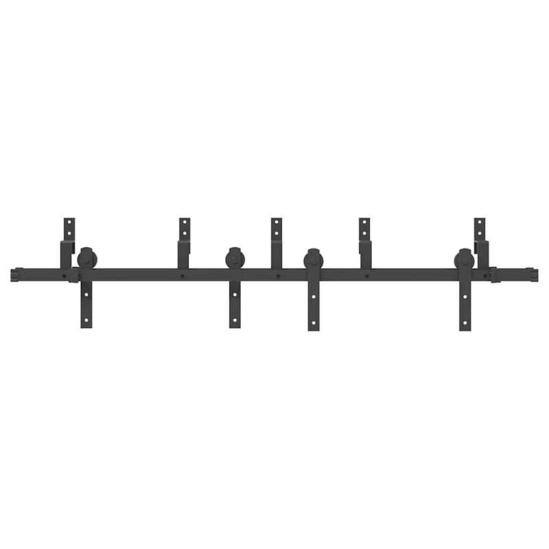 vidaXL bīdāmo durvju sistēma, 183 cm, melns tērauds