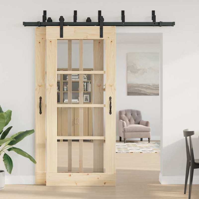 vidaXL bīdāmo durvju sistēma, 200 cm, melns tērauds