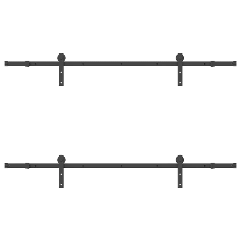 vidaXL bīdāmo durvju sistēma, 200 cm, melns tērauds