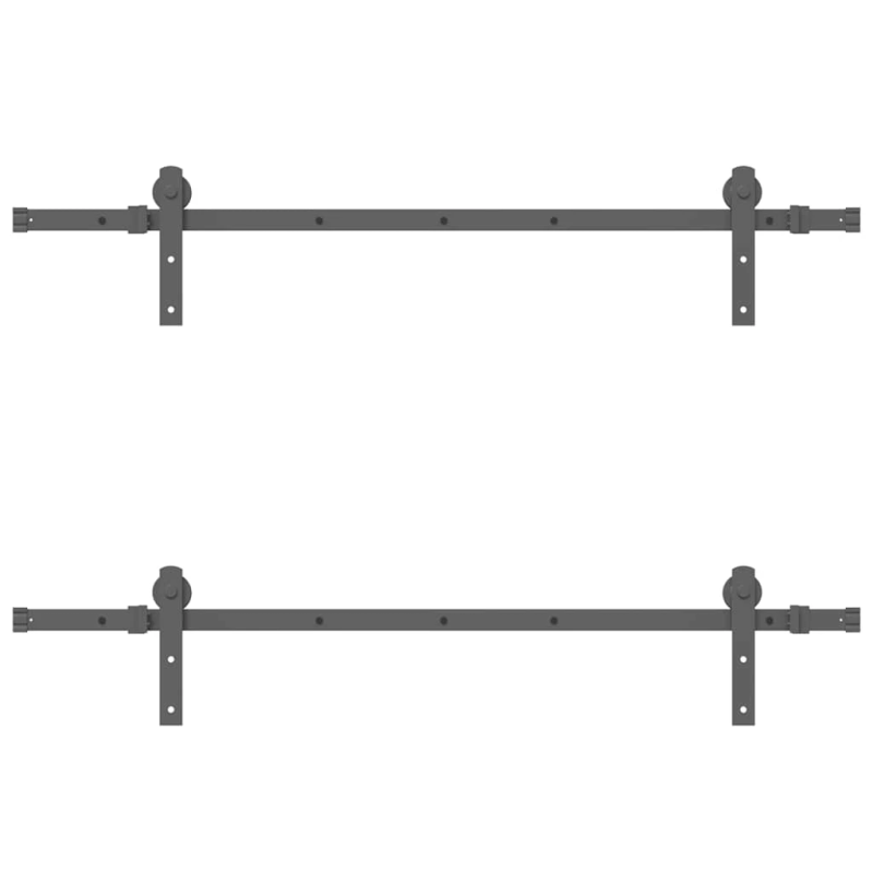 vidaXL bīdāmo durvju sistēma, 152,5 cm, melns tērauds