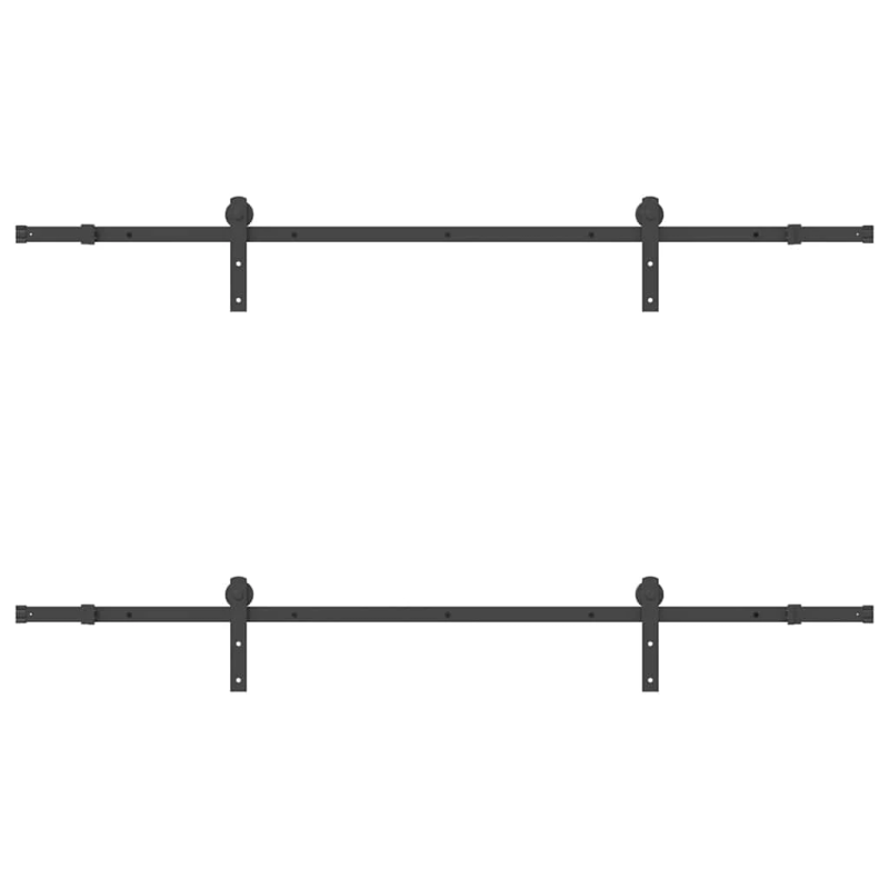 vidaXL bīdāmo durvju sistēma, 213,5 cm, melns tērauds