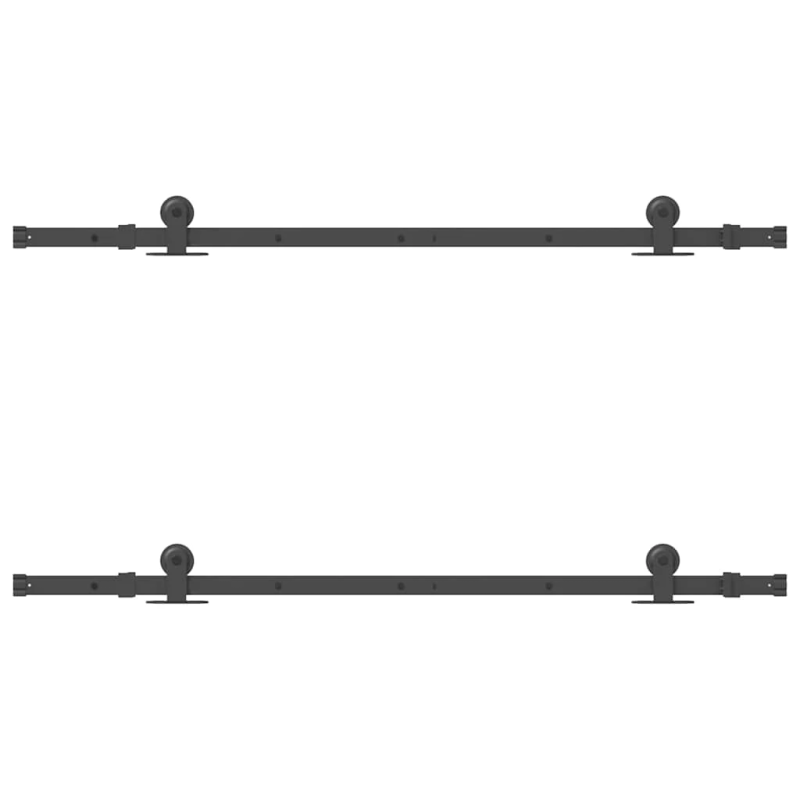 vidaXL bīdāmo durvju sistēma, 152,5 cm, melns tērauds