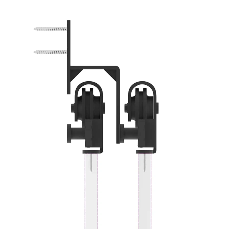 vidaXL bīdāmo durvju sistēma, 213,5 cm, melns tērauds