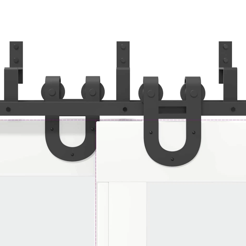 vidaXL bīdāmo durvju sistēma, 200 cm, melns tērauds