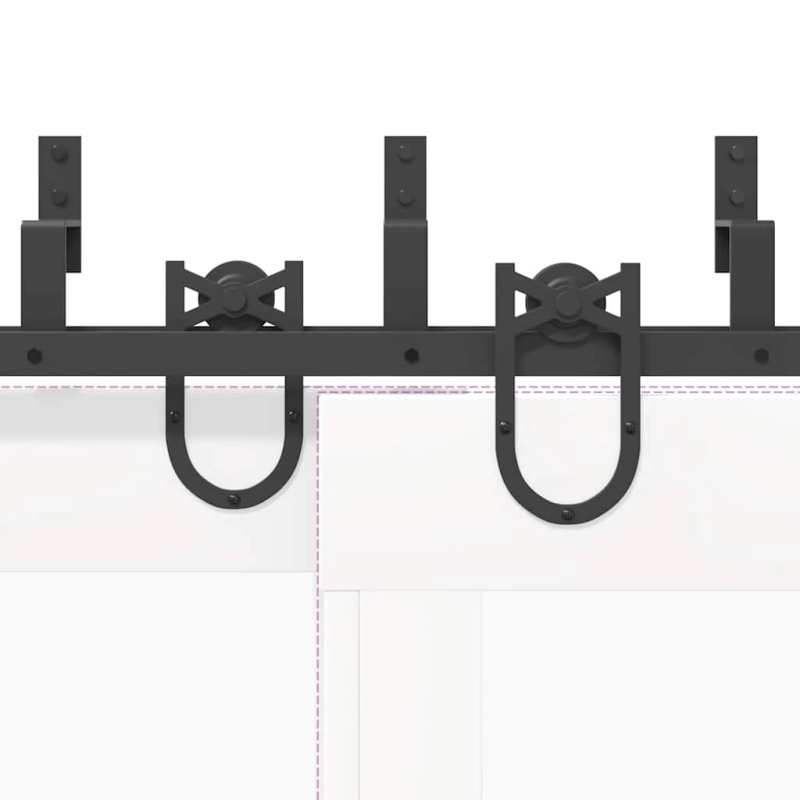 vidaXL bīdāmo durvju sistēma, 183 cm, melns tērauds