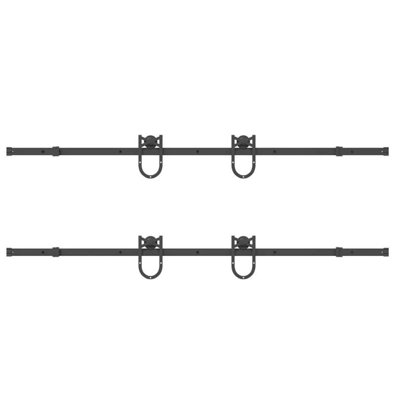 vidaXL bīdāmo durvju sistēma, 200 cm, melns tērauds