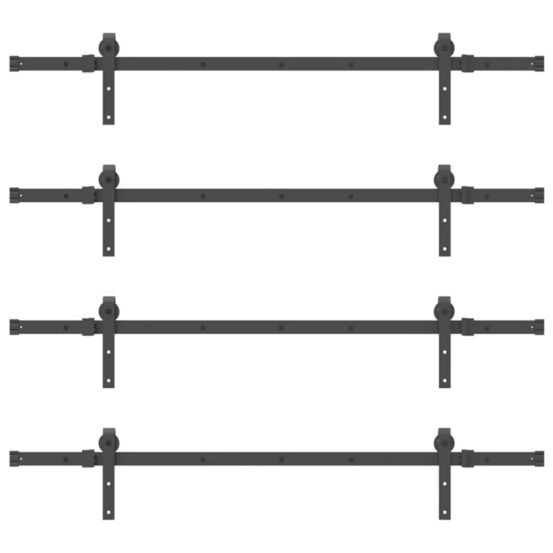 vidaXL bīdāmo durvju sistēma, 305 cm, melns tērauds