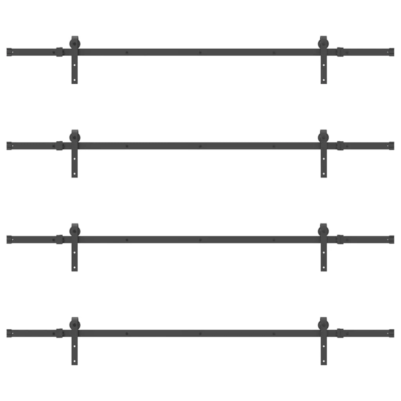 vidaXL bīdāmo durvju sistēma, 427 cm, melns tērauds