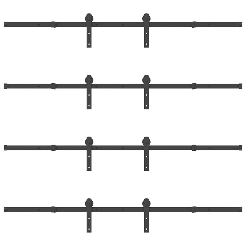 vidaXL bīdāmo durvju sistēma, 400 cm, melns tērauds