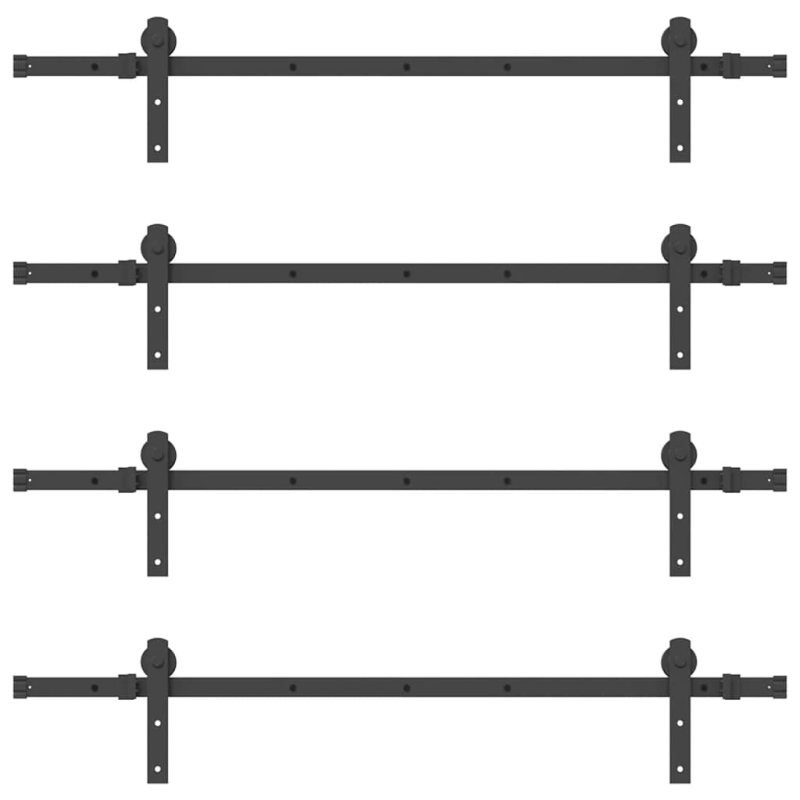 vidaXL bīdāmo durvju sistēma, 305 cm, melns tērauds