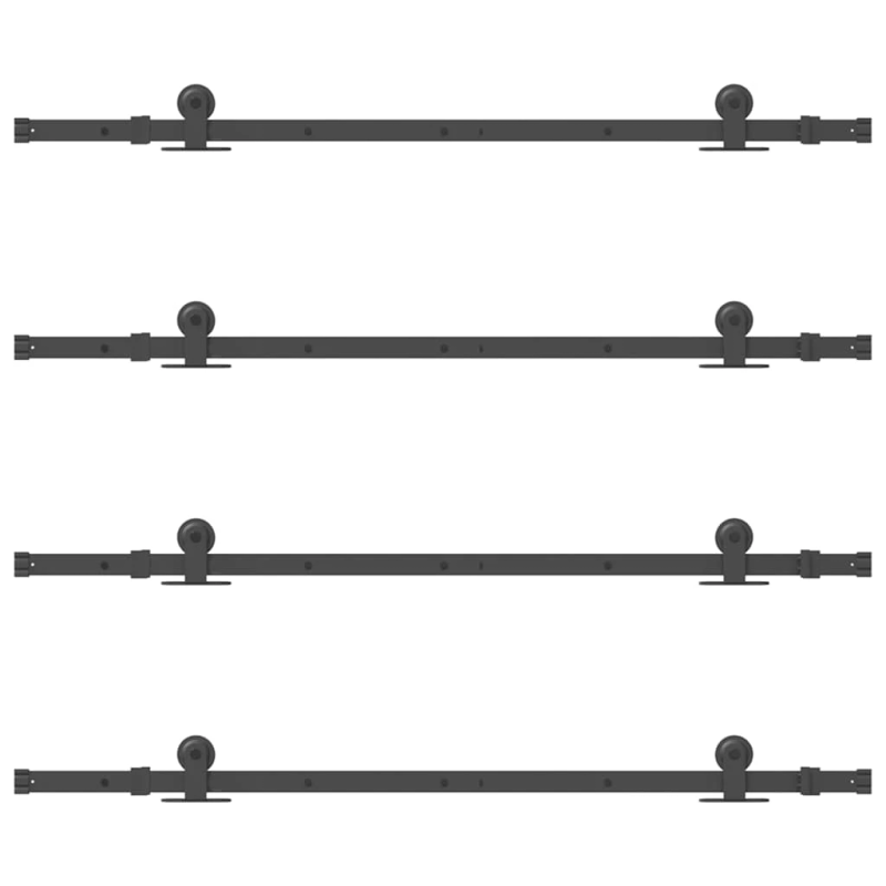 vidaXL bīdāmo durvju sistēma, 305 cm, melns tērauds