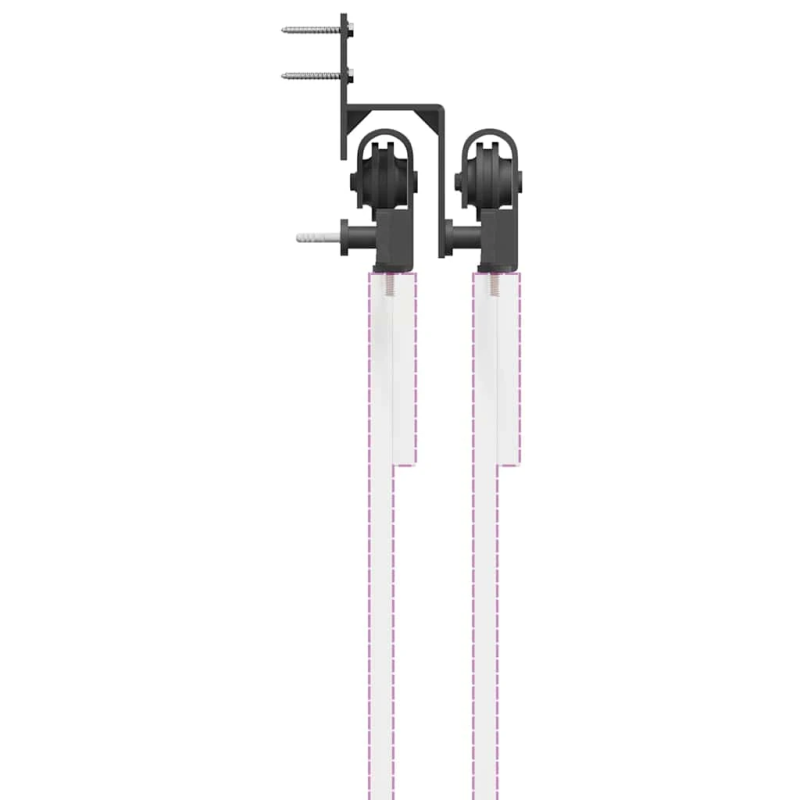 vidaXL bīdāmo durvju sistēma, 400 cm, melns tērauds