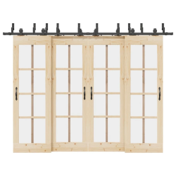 vidaXL bīdāmo durvju sistēma, 305 cm, melns tērauds