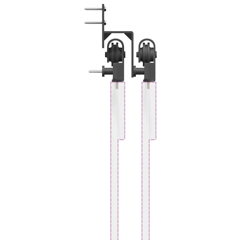 vidaXL bīdāmo durvju sistēma, 305 cm, melns tērauds