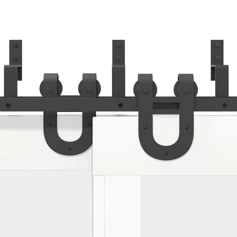 vidaXL bīdāmo durvju sistēma, 366 cm, melns tērauds