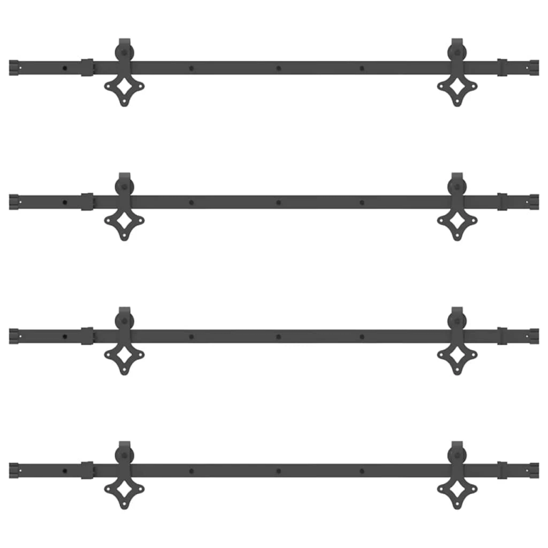 vidaXL bīdāmo durvju sistēma, 305 cm, melns tērauds