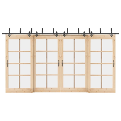 vidaXL bīdāmo durvju sistēma, 427 cm, melns tērauds