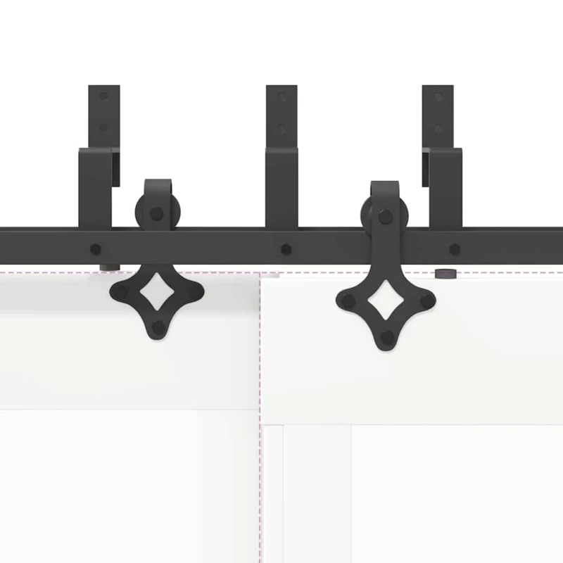 vidaXL bīdāmo durvju sistēma, 427 cm, melns tērauds