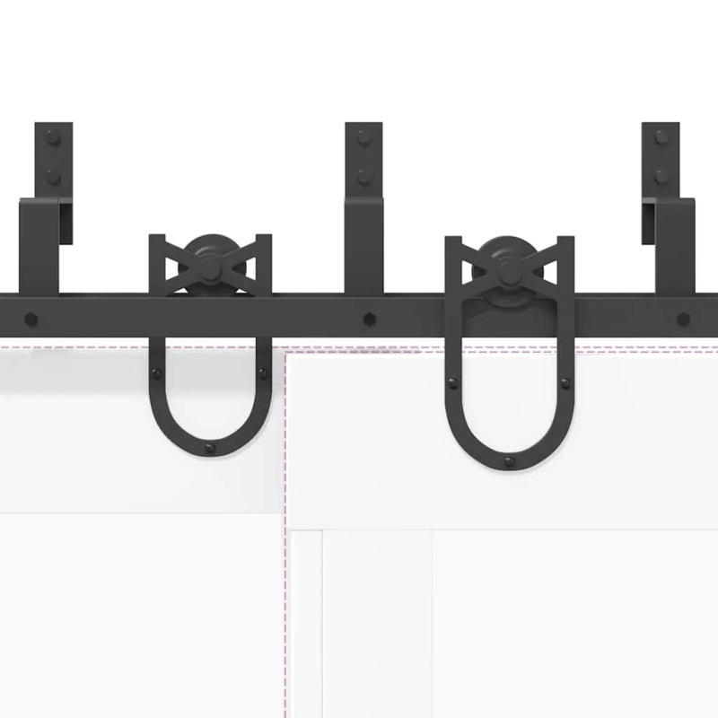 vidaXL bīdāmo durvju sistēma, 366 cm, melns tērauds