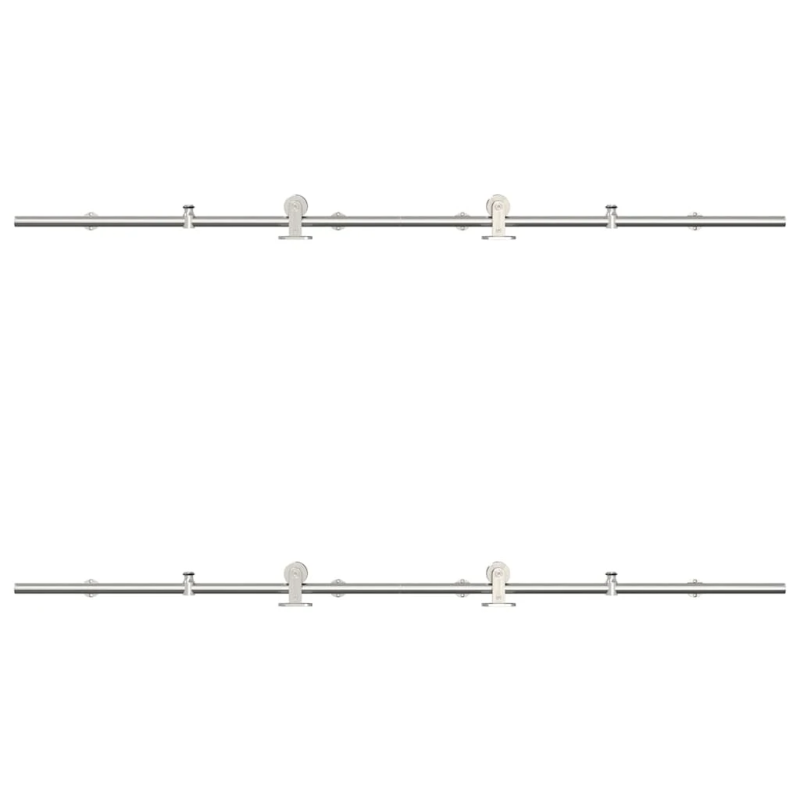 vidaXL bīdāmo durvju sistēma, 183 cm, nerūsējošs tērauds