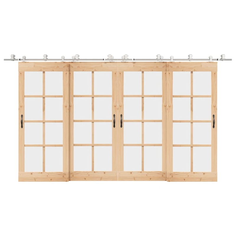 vidaXL bīdāmo durvju sistēma, 200 cm, nerūsējošs tērauds