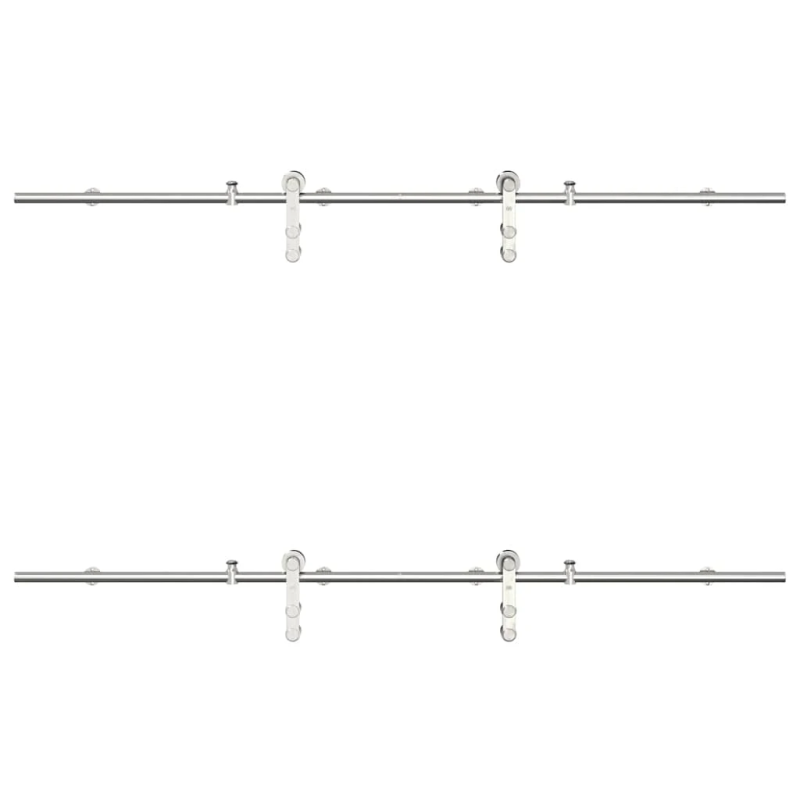 vidaXL bīdāmo durvju sistēma, 200 cm, nerūsējošs tērauds