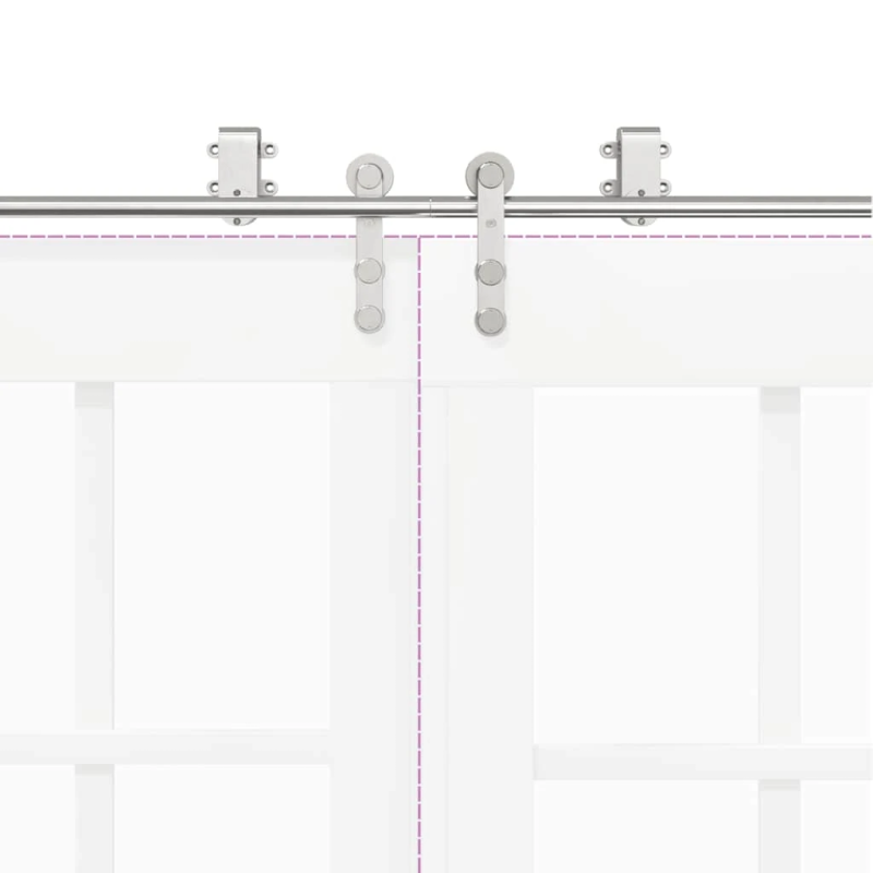 vidaXL bīdāmo durvju sistēma, 200 cm, nerūsējošs tērauds