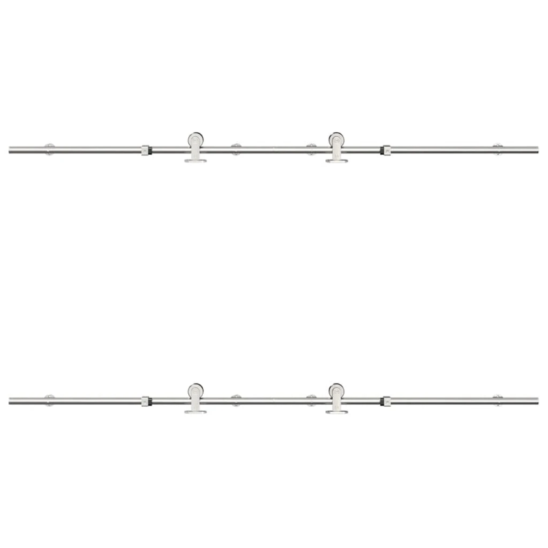 vidaXL bīdāmo durvju sistēma, 183 cm, nerūsējošs tērauds