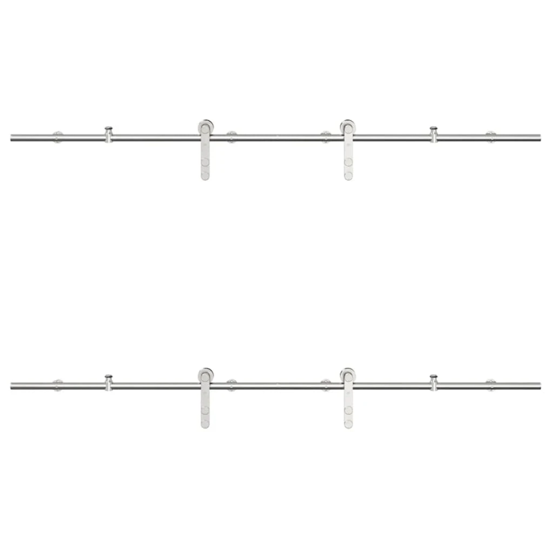 vidaXL bīdāmo durvju sistēma, 200 cm, nerūsējošs tērauds