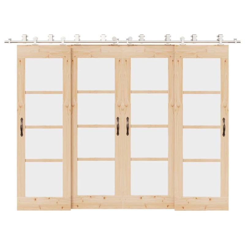 vidaXL bīdāmo durvju sistēma, 366 cm, nerūsējošs tērauds