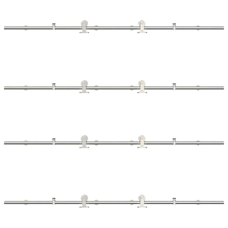 vidaXL bīdāmo durvju sistēma, 366 cm, nerūsējošs tērauds