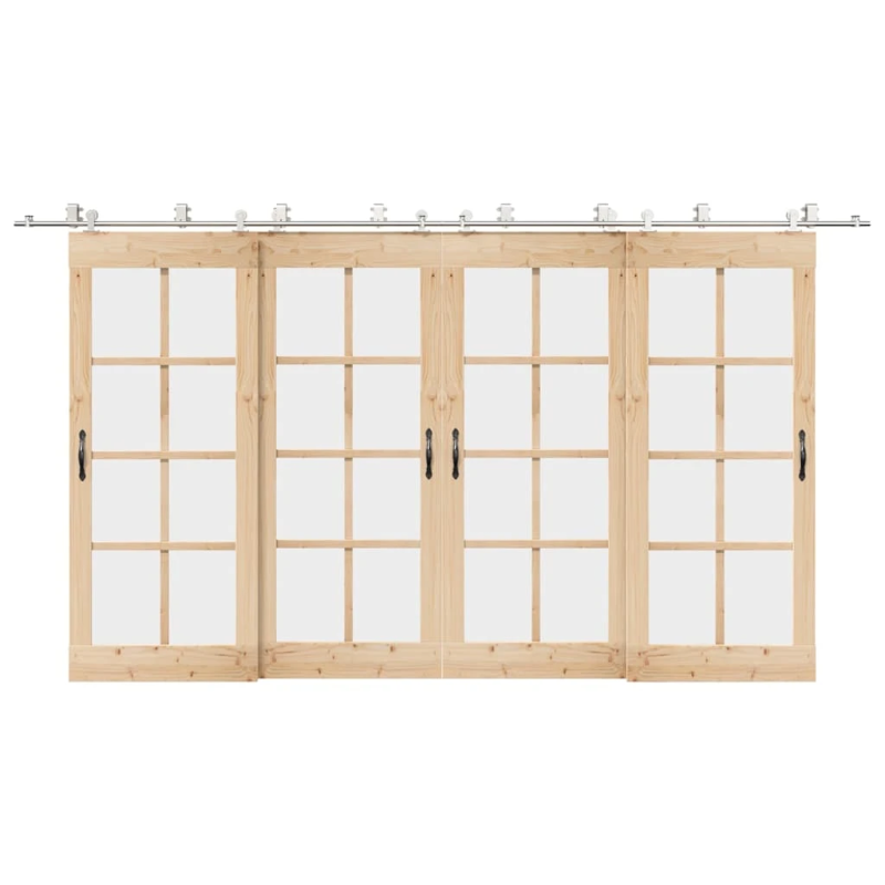 vidaXL bīdāmo durvju sistēma, 400 cm, nerūsējošs tērauds