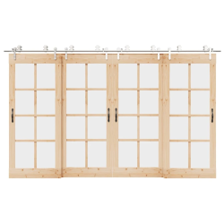 vidaXL bīdāmo durvju sistēma, 366 cm, nerūsējošs tērauds