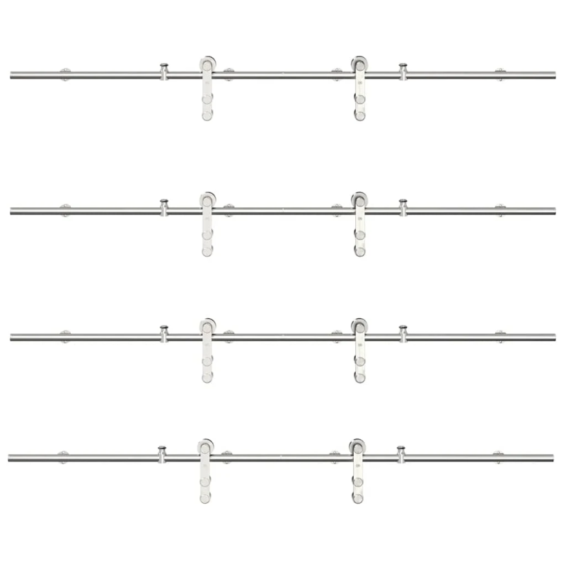 vidaXL bīdāmo durvju sistēma, 366 cm, nerūsējošs tērauds