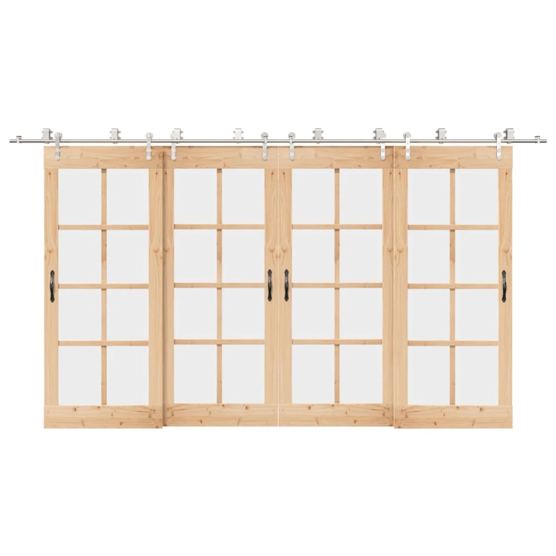 vidaXL bīdāmo durvju sistēma, 400 cm, nerūsējošs tērauds